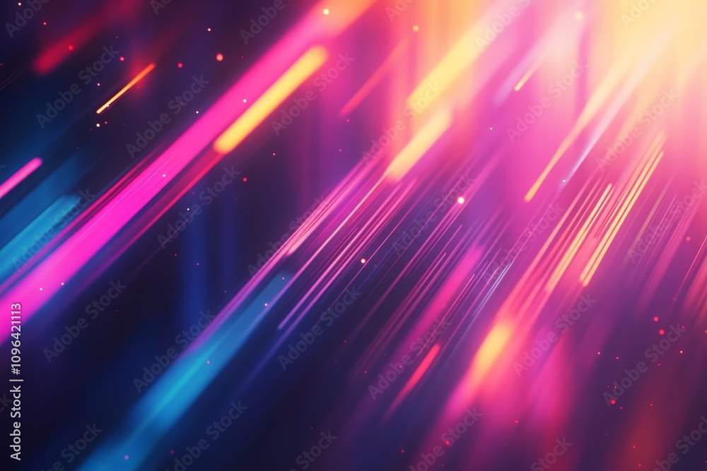 Fototapeta premium Dynamic Abstract Light Streaks - Vibrant, colorful light streaks create a dynamic and energetic abstract background. Symbolizing speed, energy, technology, creativity, and movement.