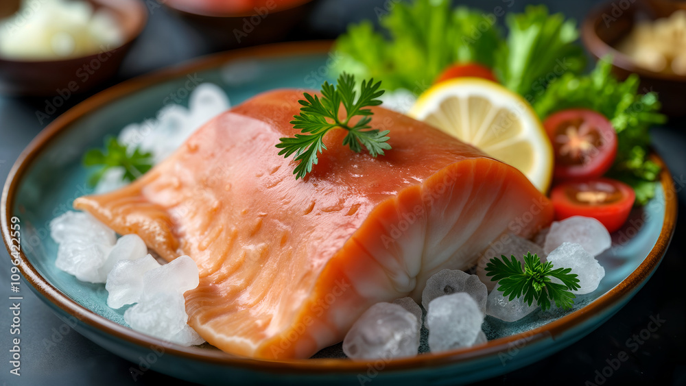 Fresh Snapper Fillet Plated for Gourmet Dining Fresh Snapper Fillet Plated for Gourmet Dining