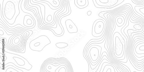 Topographic map background geographic line map with seamless ornament design. The black on white contours topography stylized height of the lines map.	