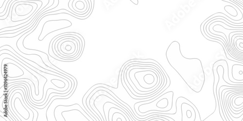 Topographic map background geographic line map with seamless ornament design. The black on white contours topography stylized height of the lines map.	