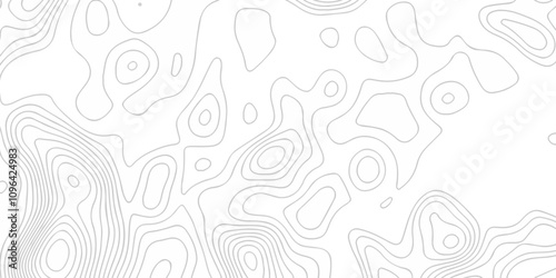 Topographic map background geographic line map with seamless ornament design. The black on white contours topography stylized height of the lines map.	
