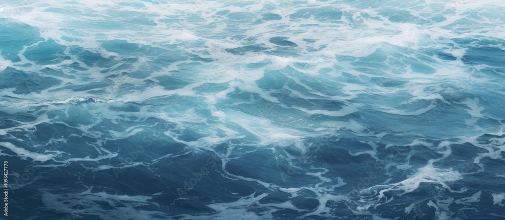 Ocean surface texture with gentle waves and foamy white patterns in shades of blue and turquoise for natural backgrounds and designs Ocean surface texture with gentle waves and foamy white patterns in shades of blue and turquoise for natural backgrounds and designs