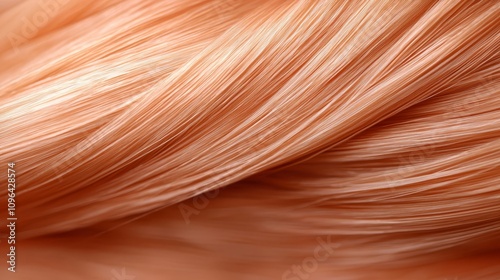  a close up of a woman's hair with a soft, copper-colored hue The hair is soft and fluffy, and the color is a warm, inviting hue that stands out against the background