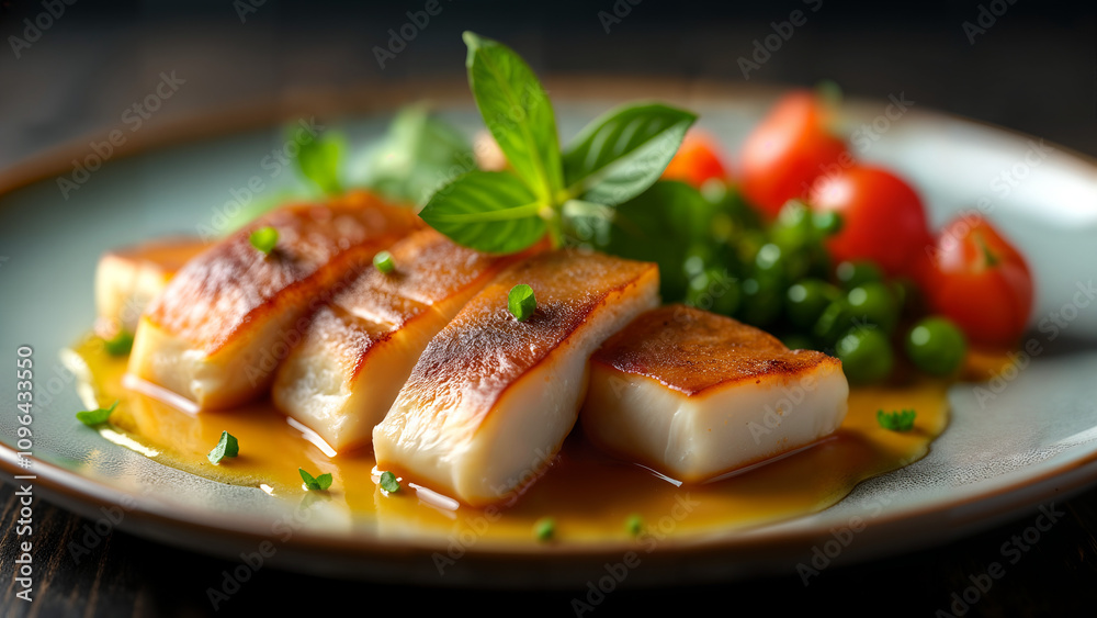 Artful Presentation of Gourmet Sole Fillet Dish Artful Presentation of Gourmet Sole Fillet Dish