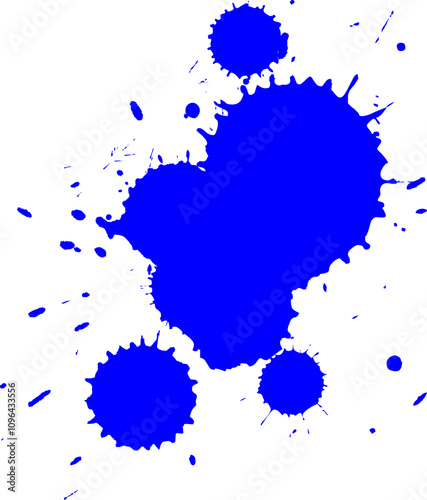 blue watercolor brush dropped splash splatter grunge graphic element