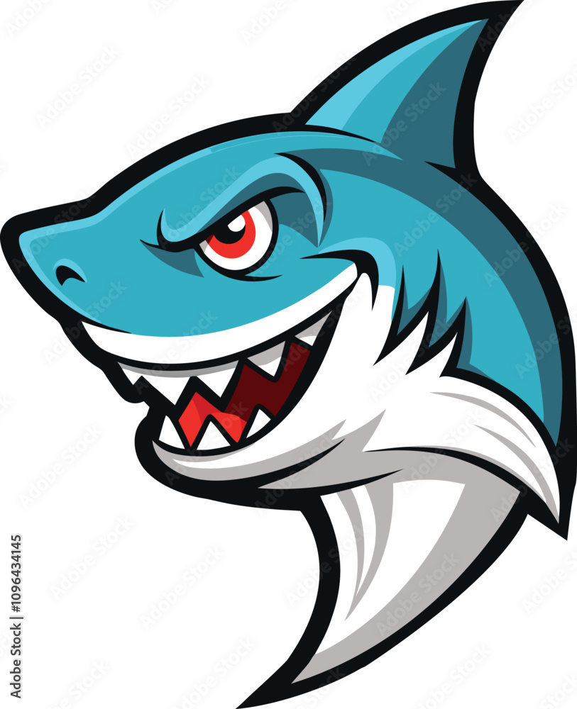 Obraz premium Smiling Shark Mascot Logo 