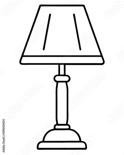 table lamp icon vector illustration line art transparent background