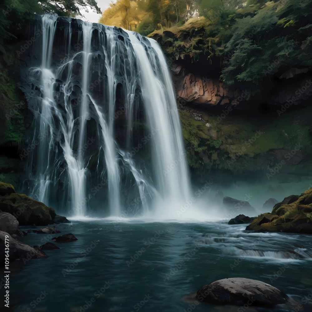 Obraz premium Generative ai waterfall