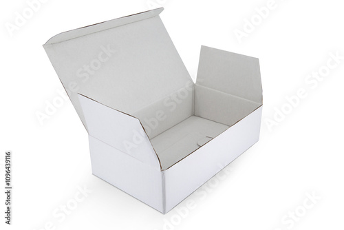 White cardboard box isolated on a White background