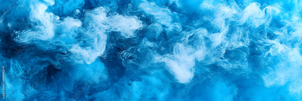 Abstract Blue and White Swirling Ink Creates a Dreamy Underwater Background