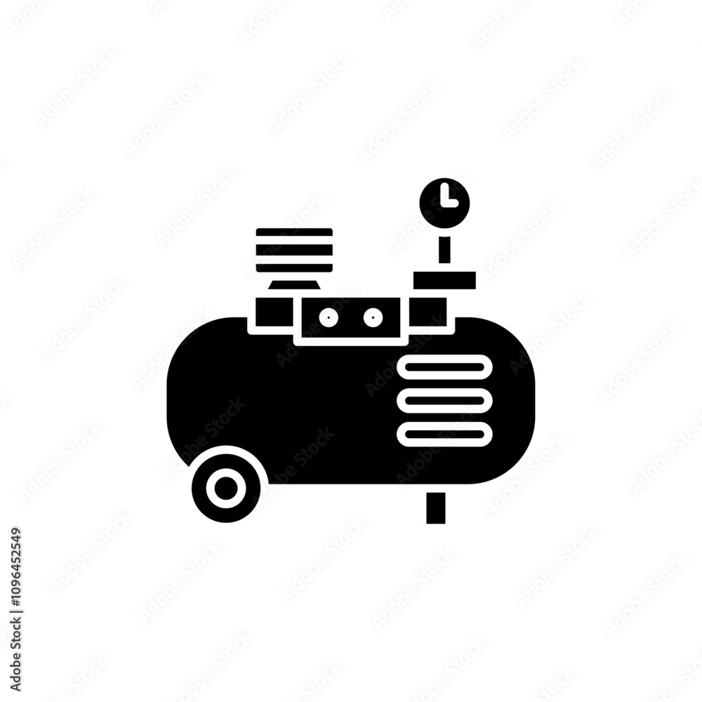 Air compressor icon Thin line flat illustration Air compressor icon Thin line flat illustration