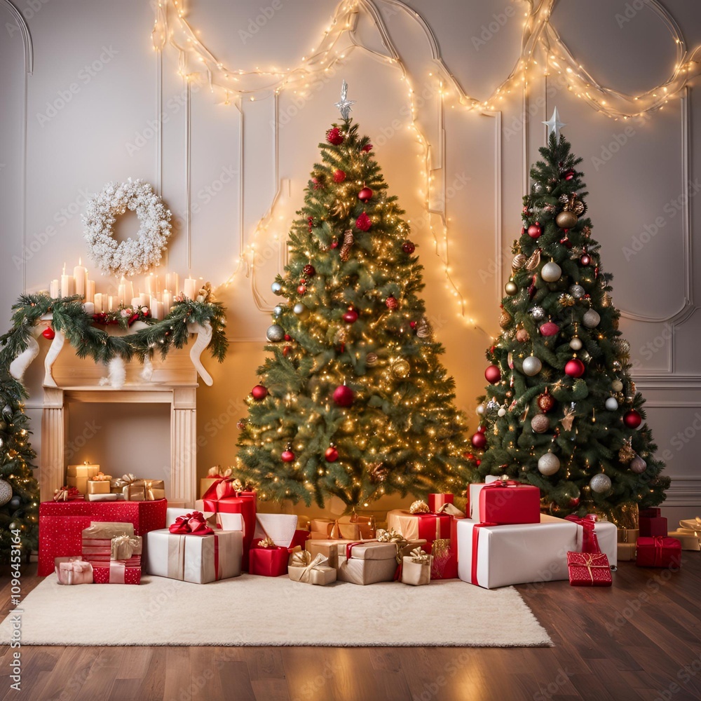 Cozy Christmas-Themed Photo Backdrop with Decorated Tree, String Lights, and Festive Decorations
Cozy Christmas-Themed Photo Backdrop with Decorated Tree, String Lights, and Festive Decorations