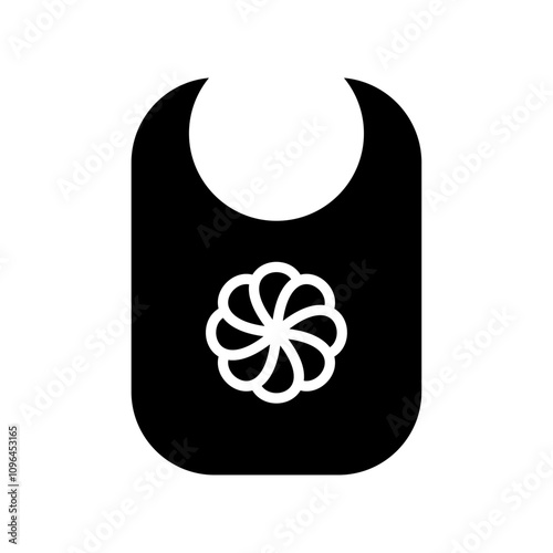 Baby bib icon Thin line flat illustration