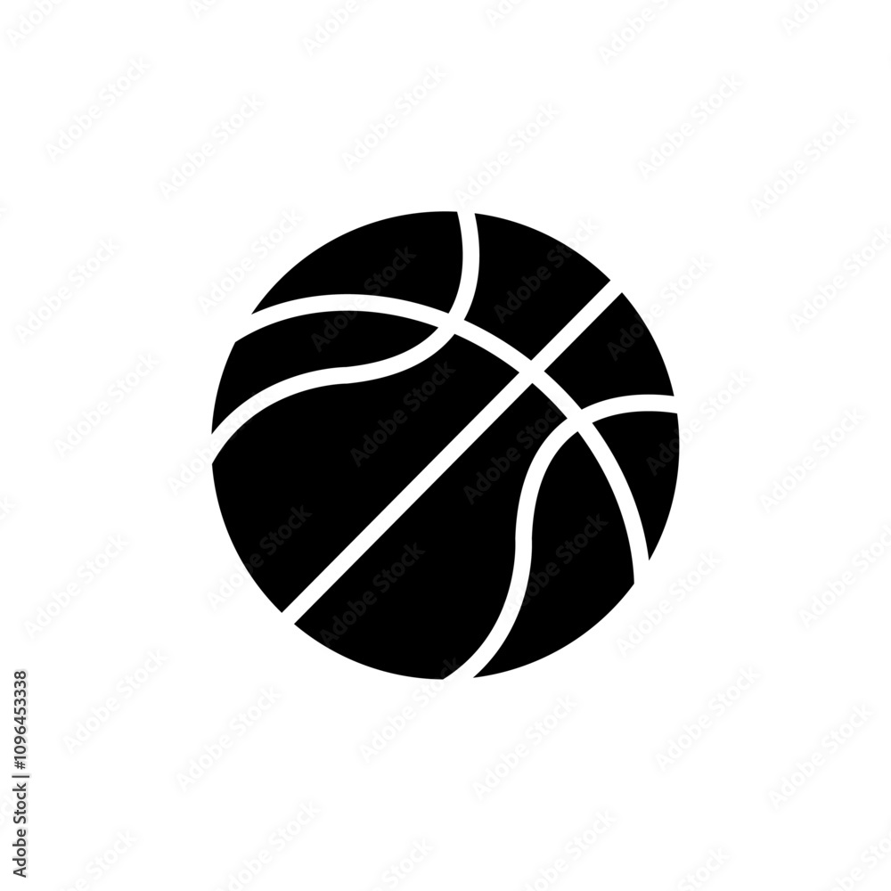 Basketball icon Thin line flat illustration