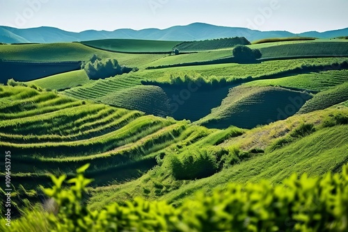 rolling hills with terraced fields ecology the impact of agricul photo