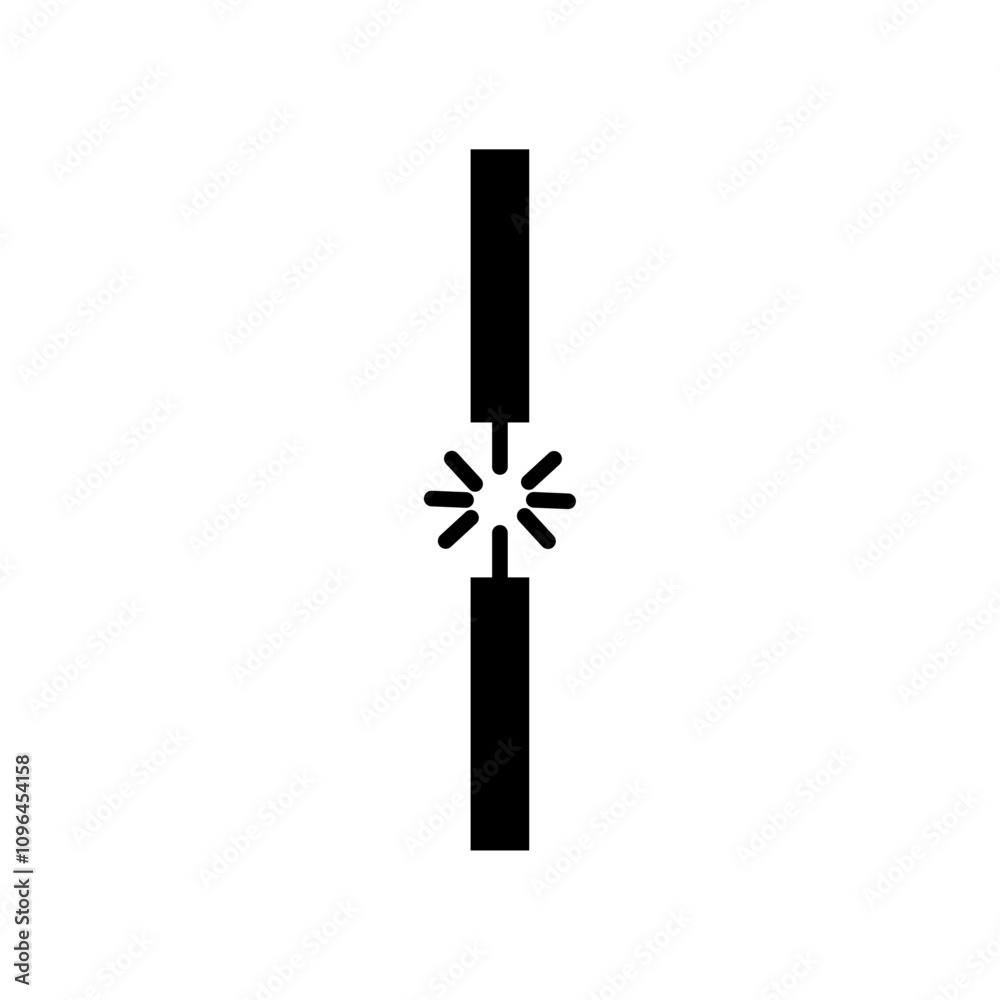 Broken Wire Icon icon Thin line flat illustration Broken Wire Icon icon Thin line flat illustration