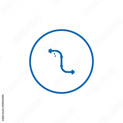 Broken pipe icon Thin line flat illustration