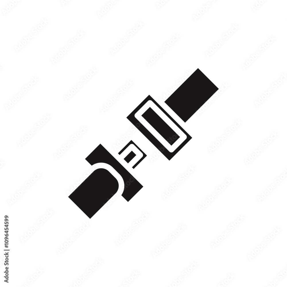 Car seat belt icon Thin line flat illustration Car seat belt icon Thin line flat illustration