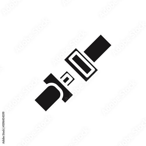 Car seat belt icon Thin line flat illustration