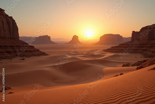 The majestic landscape of the desert at sunset with serenity in the air 