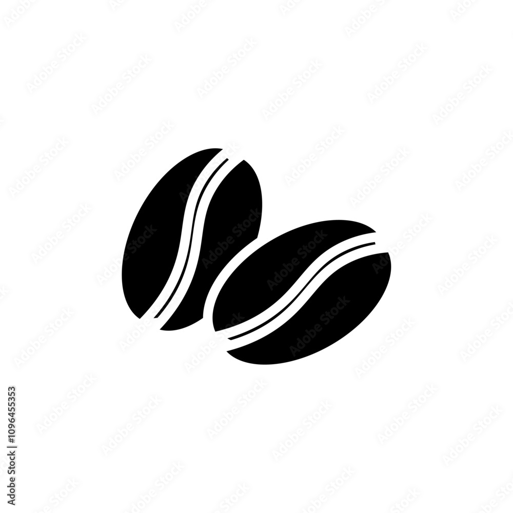 Coffee beans icon Thin line flat illustration Coffee beans icon Thin line flat illustration