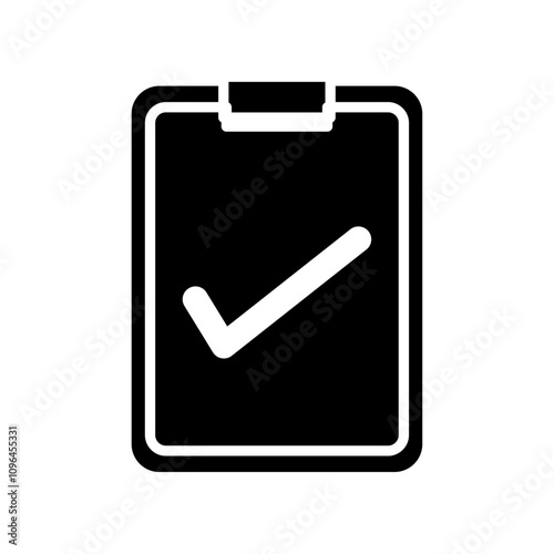 Clipboard check icon Thin line flat illustration