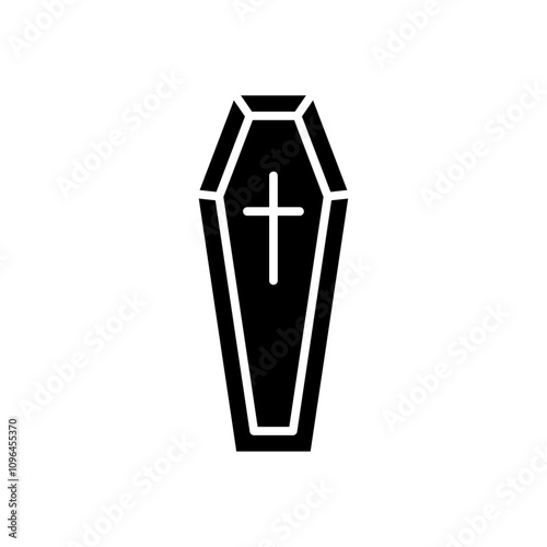 Coffin icon Thin line flat illustration