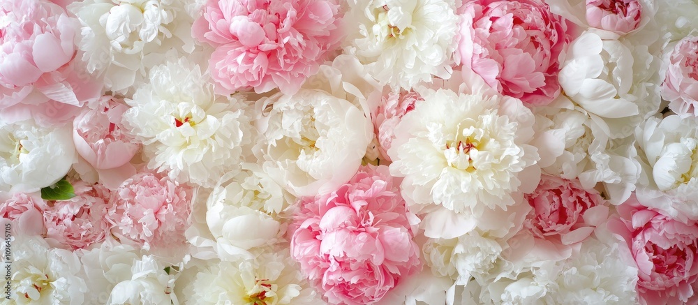 Elegant wedding bouquet of white and pink peonies in a vibrant summer floral arrangement showcasing natural beauty and sophistication. Elegant wedding bouquet of white and pink peonies in a vibrant summer floral arrangement showcasing natural beauty and sophistication.
