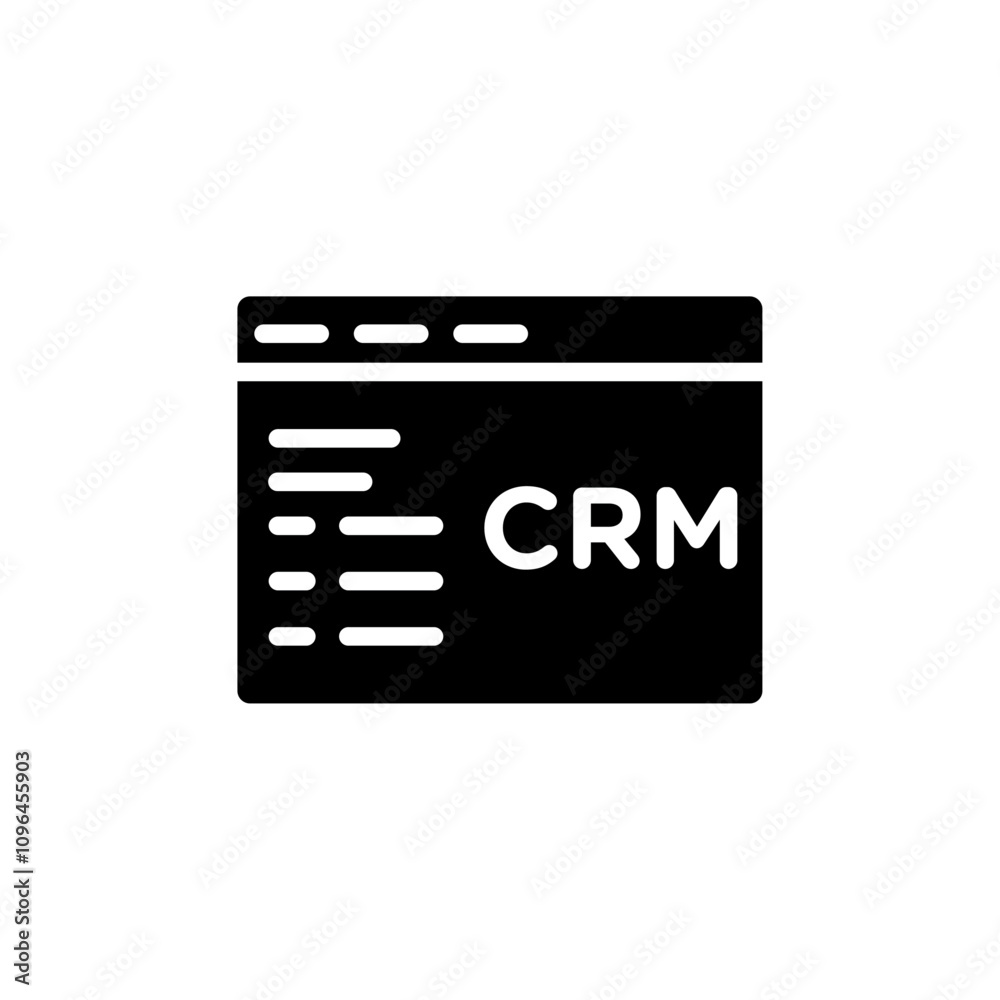 CRM icon Thin line flat illustration CRM icon Thin line flat illustration