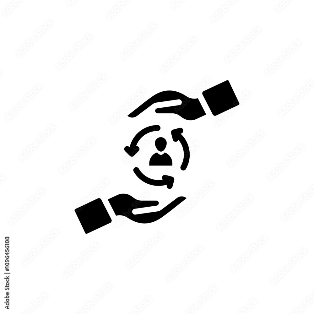 Customer retention icon Thin line flat illustration Customer retention icon Thin line flat illustration