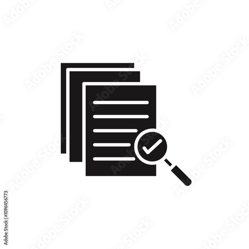 Document verification icon Thin line flat illustration