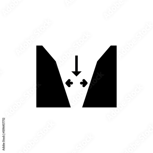 Gap icon Thin line flat illustration