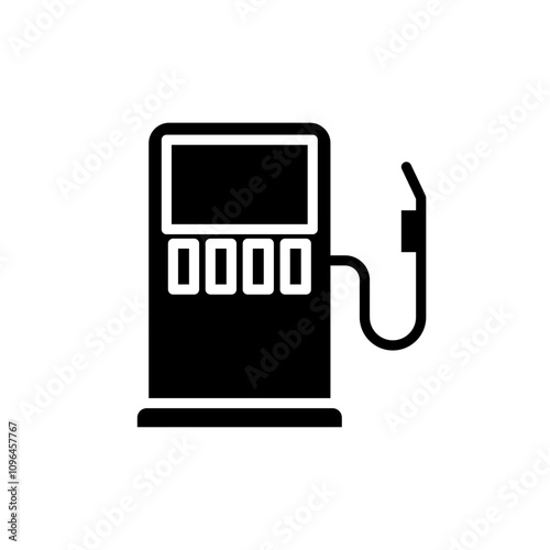 Gas station Icon Thin line flat illustration