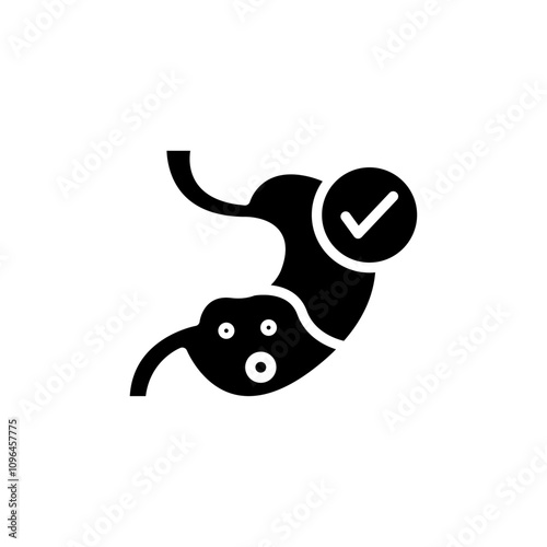 Good digestion icon Thin line flat illustration