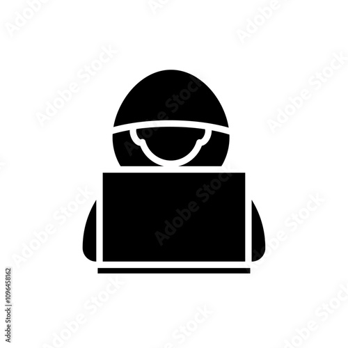 Hacker icon Thin line flat illustration