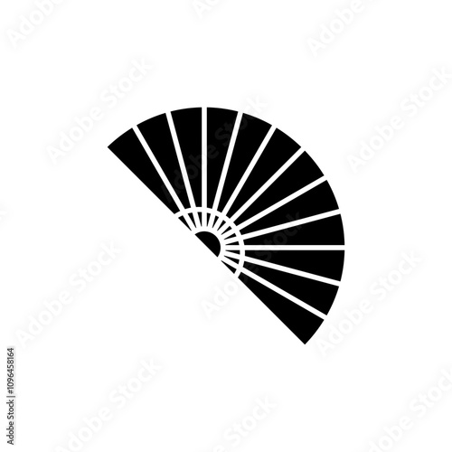 Hand fan icon Thin line flat illustration