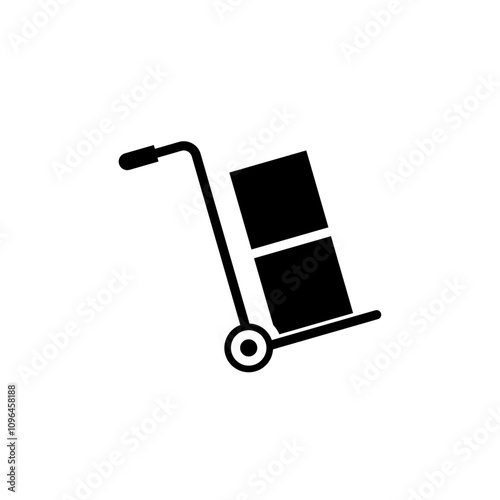 Hand truck icon Thin line flat illustration