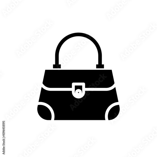 Handbag icon Thin line flat illustration