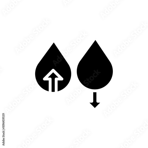 Low and high cholesterol icon Thin line flat illustration