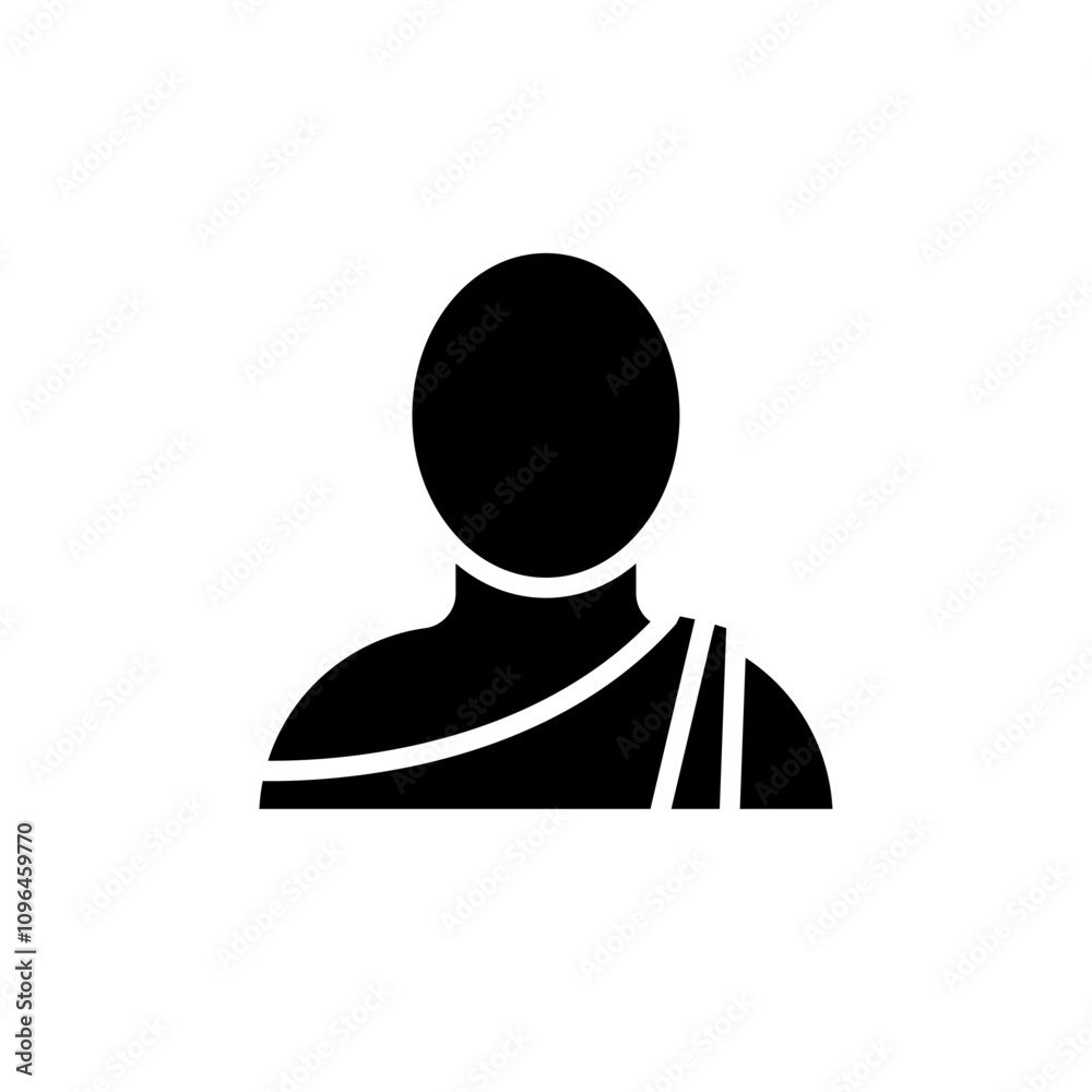 Monk icon Thin line flat illustration Monk icon Thin line flat illustration