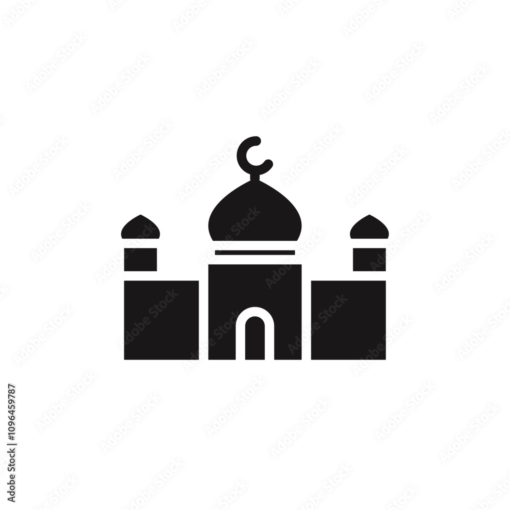Mosque icon Thin line flat illustration Mosque icon Thin line flat illustration