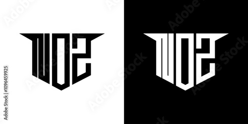 NOZ letter logo design with white background in illustrator, vector logo modern alphabet font overlap style, calligraphy designs for logo, Poster, Invitation, etc.