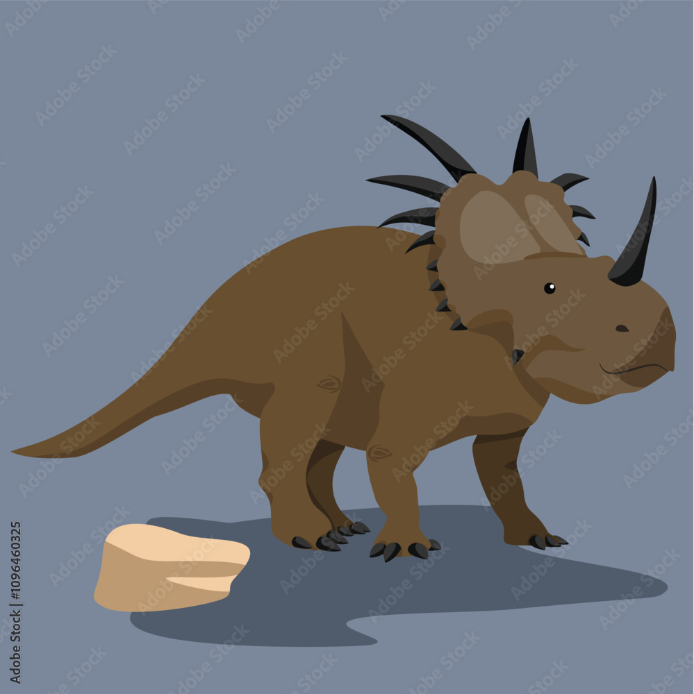 Fototapeta premium Styracosaurus Herbivore Spiked-frilled dinosaur, found near forests and rivers