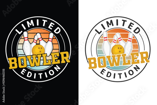 Limited Bowler Edition Print Template, Bowling Typography Design, Bowl Typography Design, Sports Typography