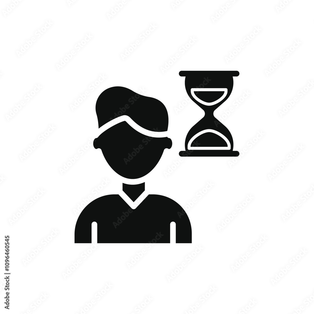 Patience icon Thin line flat illustration Patience icon Thin line flat illustration