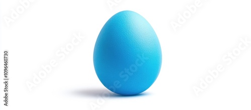 Blue Easter egg isolated on a clean white background symbolizing spring celebrations and holiday festivities in a minimalist style