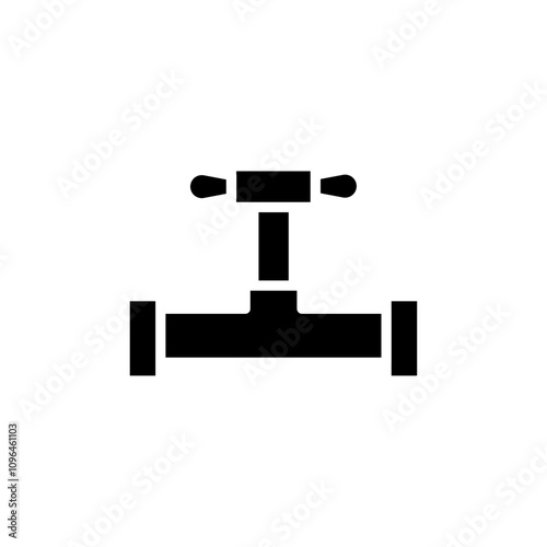 Pipe valve icon Thin line flat illustration