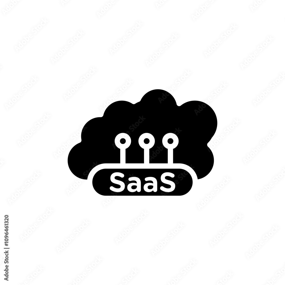 SaaS icon Thin line flat illustration