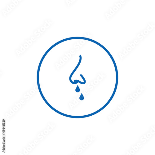 Runny nose icon Thin line flat illustration
