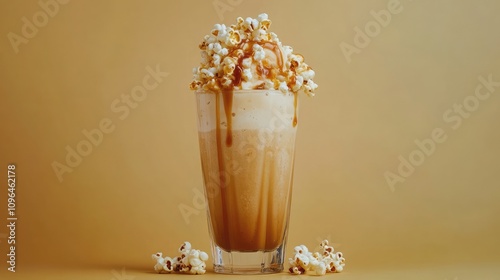 Wallpaper Mural Caramel milkshake garnished with popcorn in a minimalistic presentation Torontodigital.ca